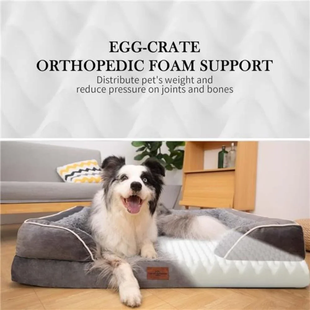 Large Dog Beds Waterproof Orthopedic Foam Dog Beds with Washable Removable Cover